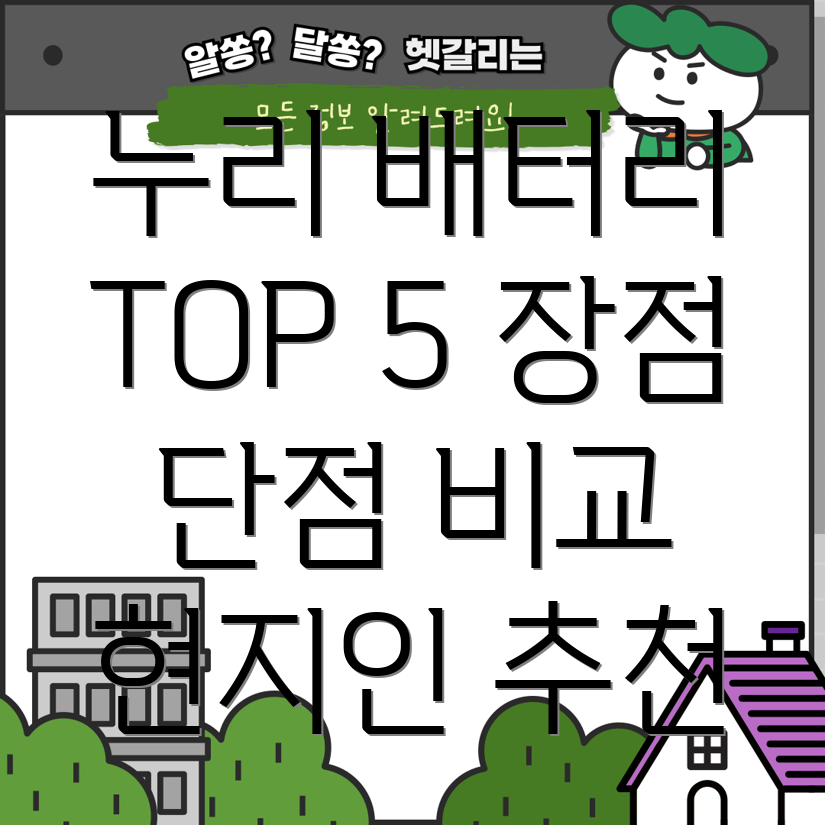 누리안전자사전배터리현지인베스트5장점단점비교분석