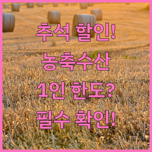 2025년 추석 농축수산물 할인 1인..