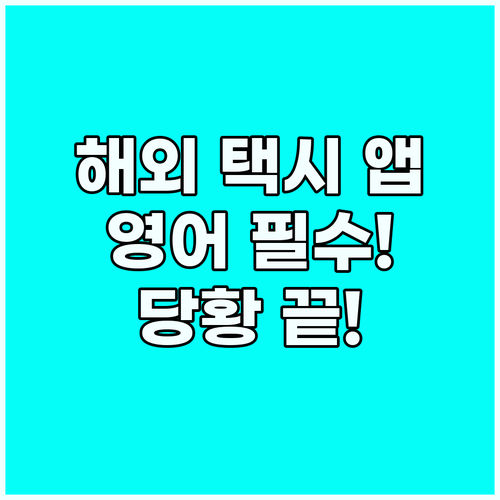 해외 택시 앱 영어: 당황하지 않는 ..