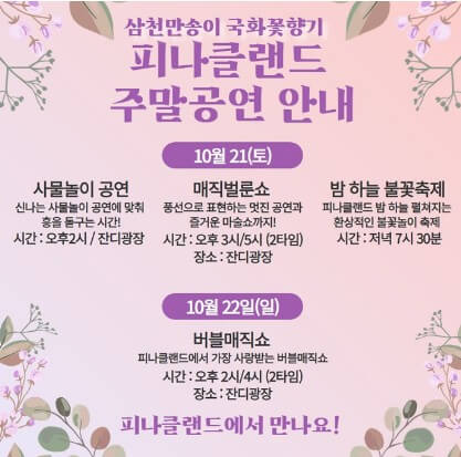 피나클랜드 삼천만송이 국화꽃향기 국화축제