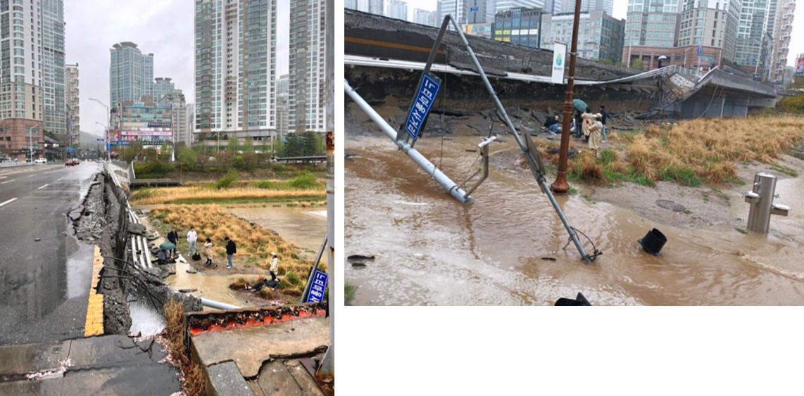 무너진 교각 사진