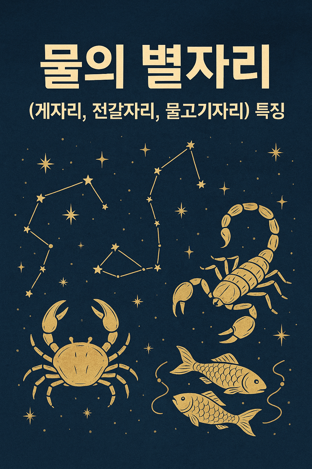 물의 별자리 (게자리, 전갈자리, 물고기자리) 특징