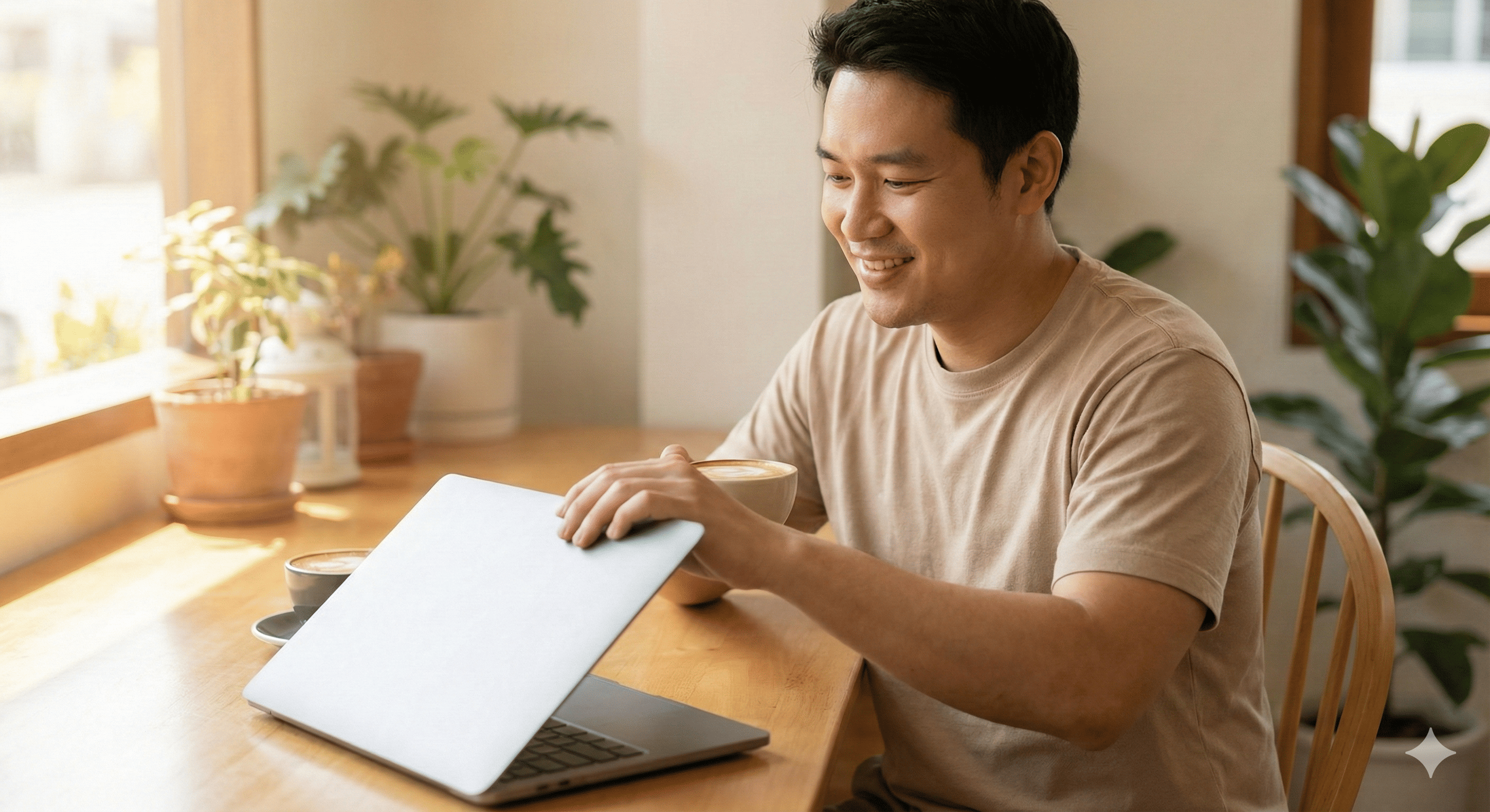 GPT 구독 해지를 완료하고 안심하며 휴식을 취하는 모습