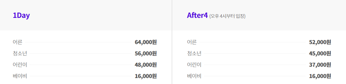 롯데월드 어드벤처 자유이용권