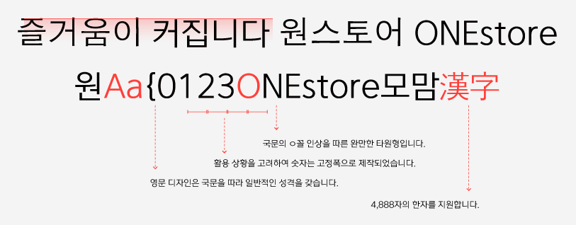 원스토어 모바일고딕 본문체 특징 1