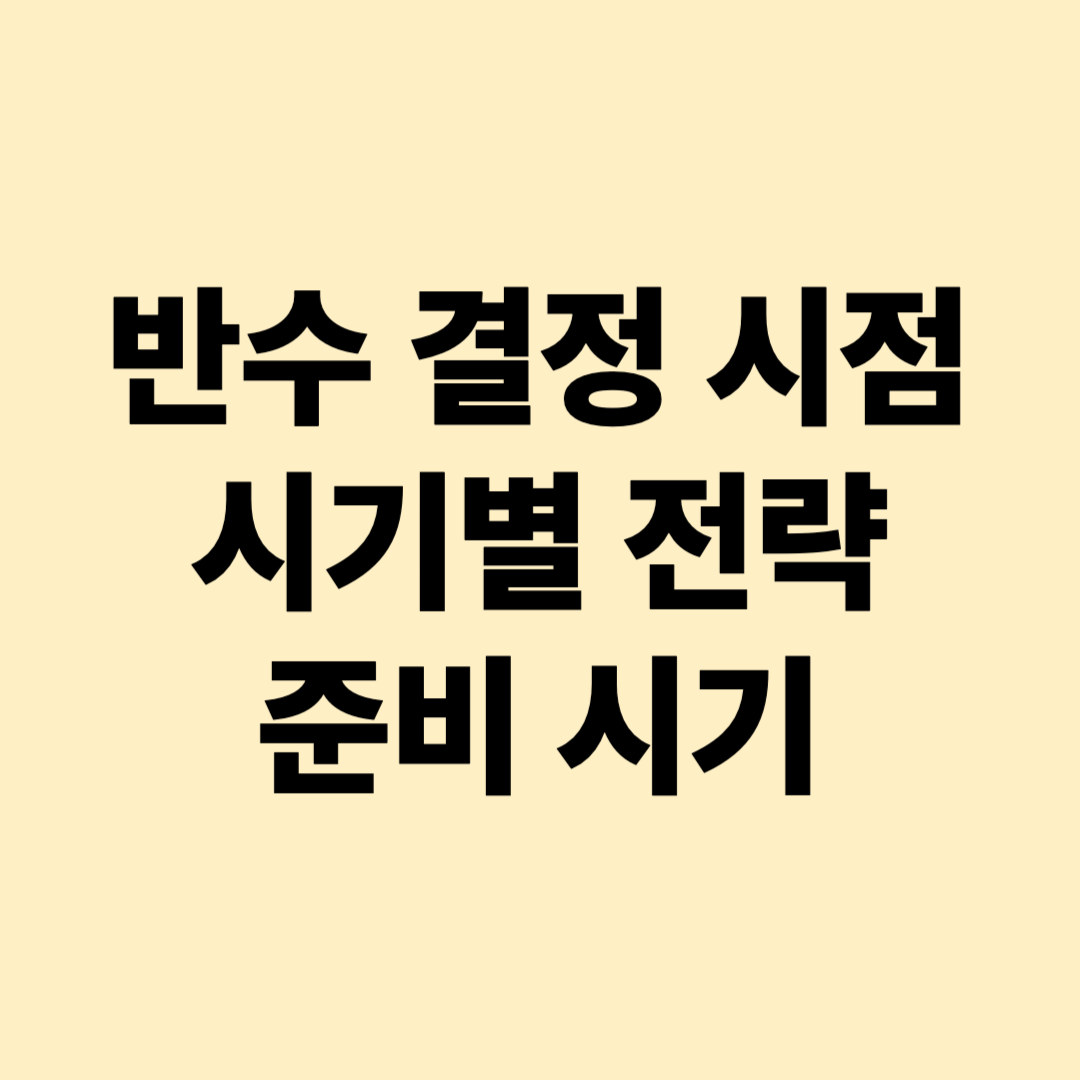 반수 결정 시점&amp;#44; 시기별 전략&amp;#44; 준비 시기