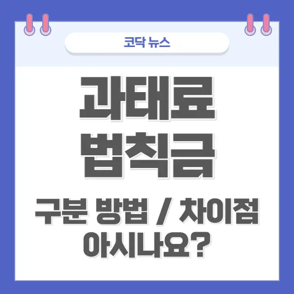 자동차 위반 고지서 받았을 때 과태료일까 법칙금일까 구분 방법과 차이점은