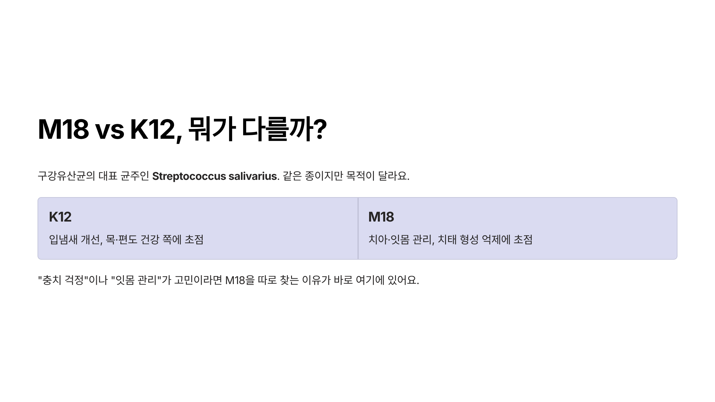 구강유산균m18 추천