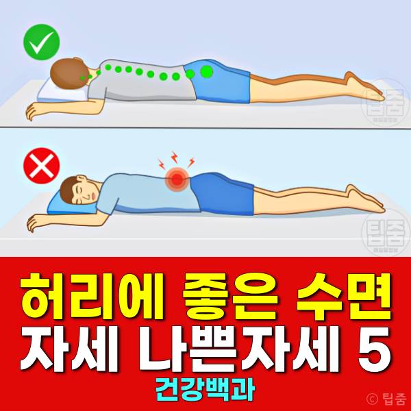 허리에 좋은 수면자세 나쁜자세 허리디스크 척추관협착증 강직성척추염 척추전방전위증