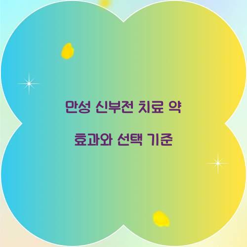 만성 신부전 치료 약