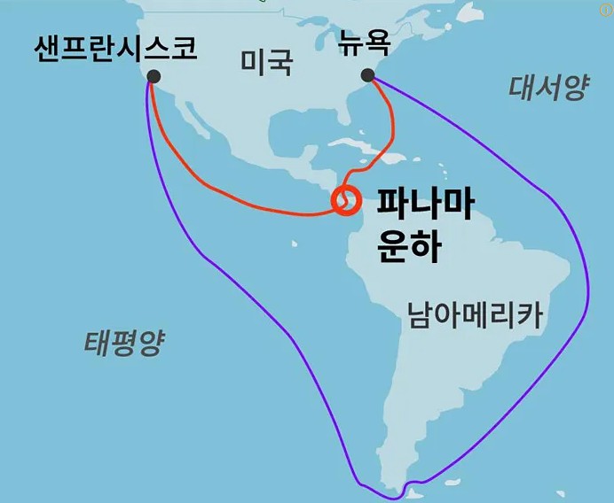파나마운하지도