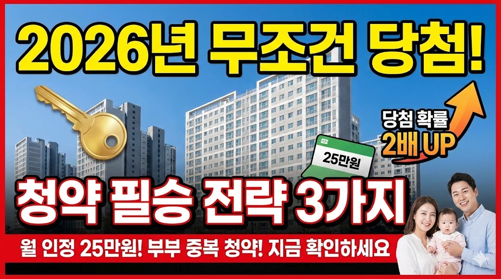 2026년 청약 제도 대격변! 무주택자라면 1월이 오기 전에 무조건 알아야 할 3가지