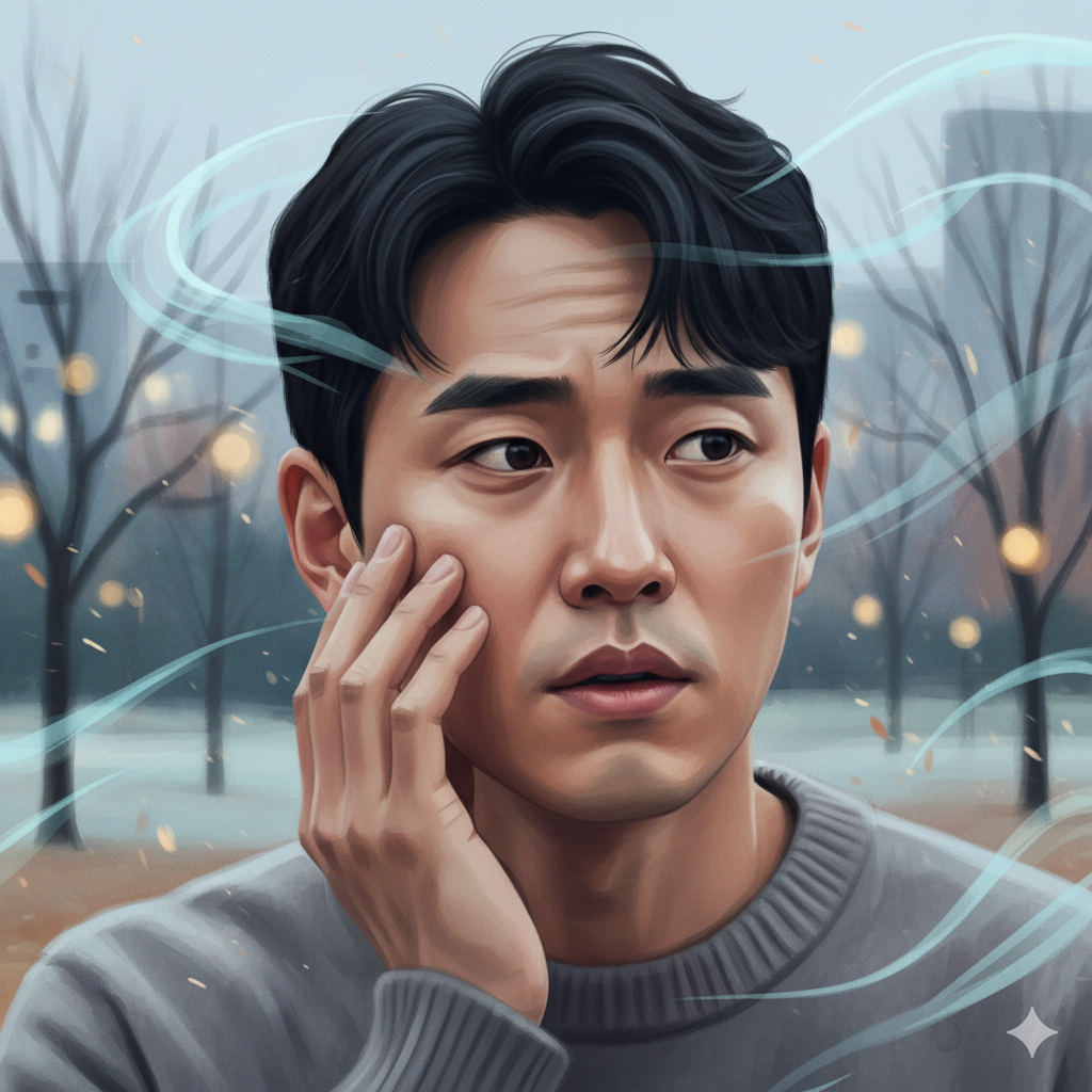 삐뚤어진 입꼬리 겨울철 '구안와사' 조심! 원인과 조기 치료 중요성