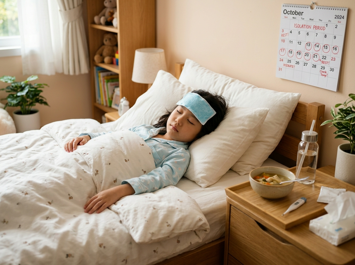 B형 독감 격리기간, 해열 후 24시간, 독감 가정간호, 수분 섭취, 소아 독감 회복