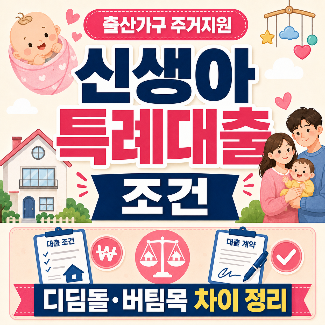 신생아 특례대출 조건 디딤돌 버팀목 차이 정리 이미지