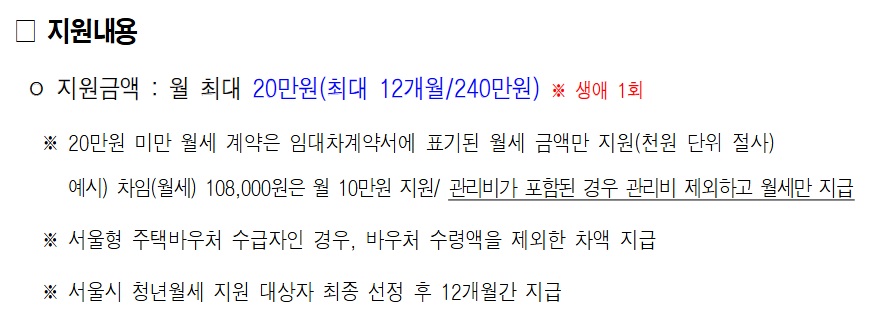 서울시 청년월세지원