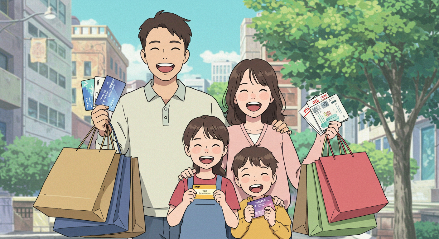 민생지원금 2차 지급을 기뻐하는 가족 모습