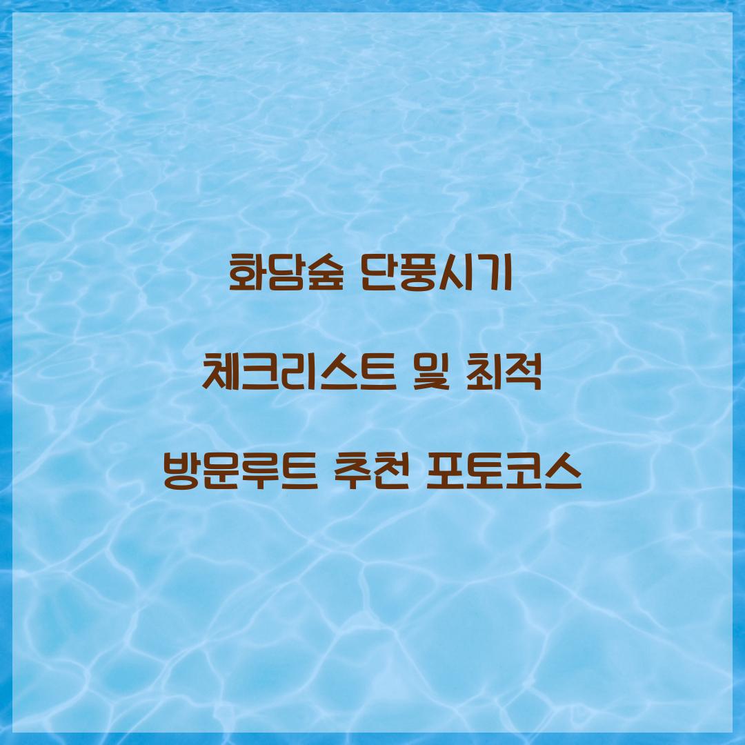 화담숲 단풍시기