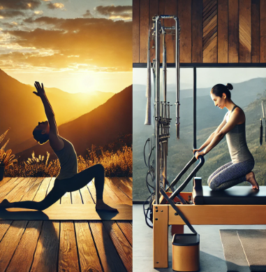 요가와 필라테스 비교 사진