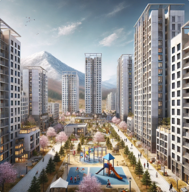 강북구 벗꽃핀 아파트 이미지