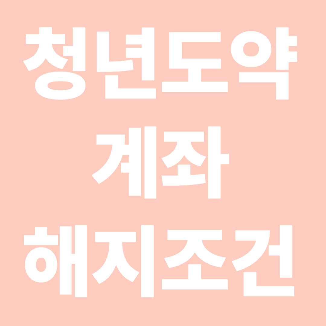 청년도약계좌 해지조건 총정리