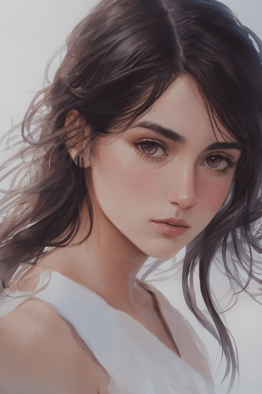 Playground AI로 생성한 그림(1) - 무심한 표정의 미녀