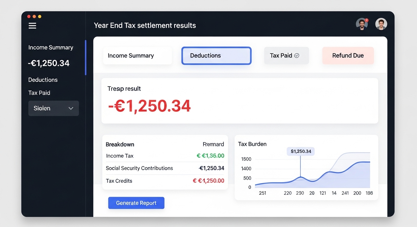 연말정산 차감징수세액에서 마이너스 기호가 환급금을 의미함을 나타내는 이미지