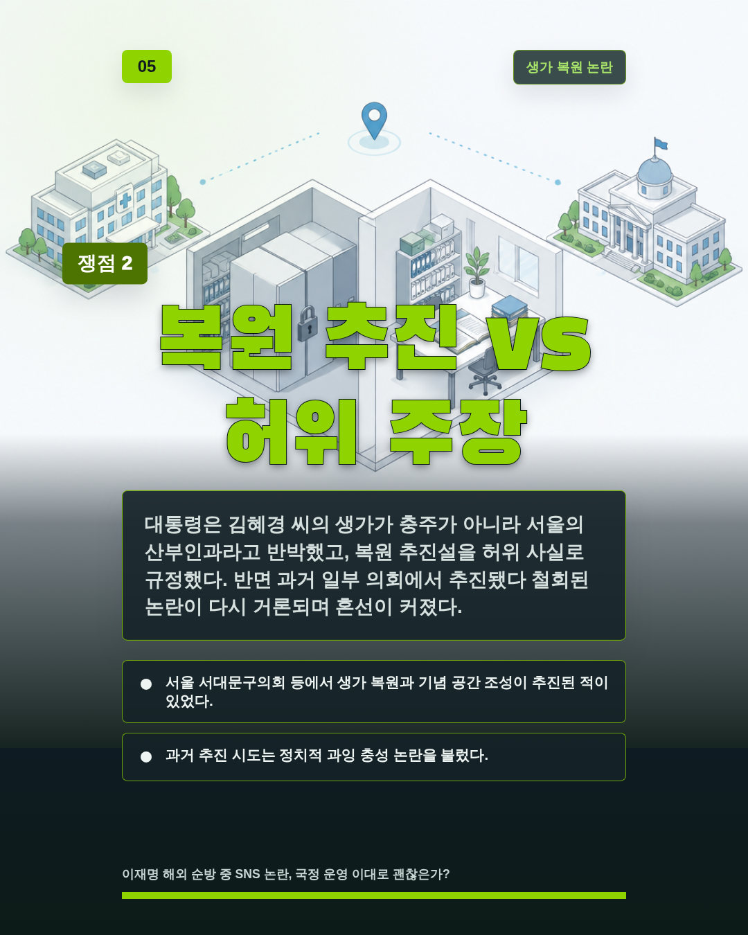 복원 추진 vs 허위 주장
