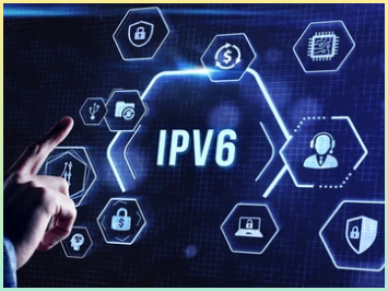 손가락으로 IPv6을 첨단 기술적으로 가리키는 사진