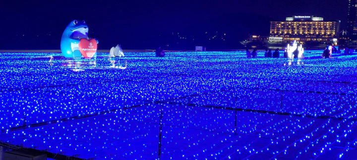 푸른 빛으로 물든 해운대 해변 해운대 빛축제