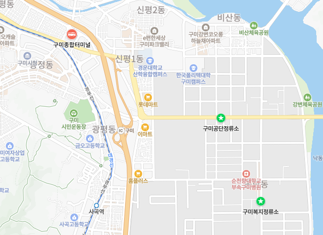 구미터미널 위치-지도