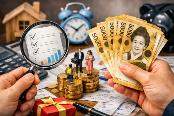 연말정산 준비 중인 모습