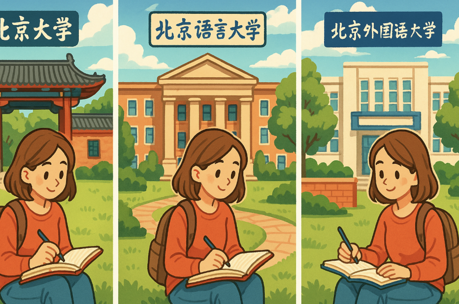 중국 북경대, 북경어언대, 북경외대에서 어학연수하는 모습 비교 사진