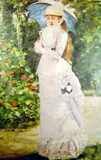 1874년 르느와르 - 버슬 스타일 드레스 그림