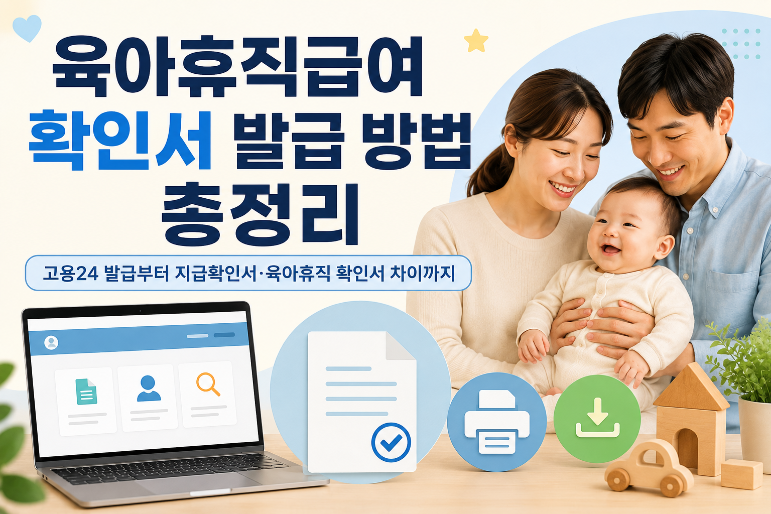 육아휴직급여 확인서 발급 방법 총정리｜고용24 발급부터 지급확인서&middot;육아휴직 확인서 차이까지 관련 사진