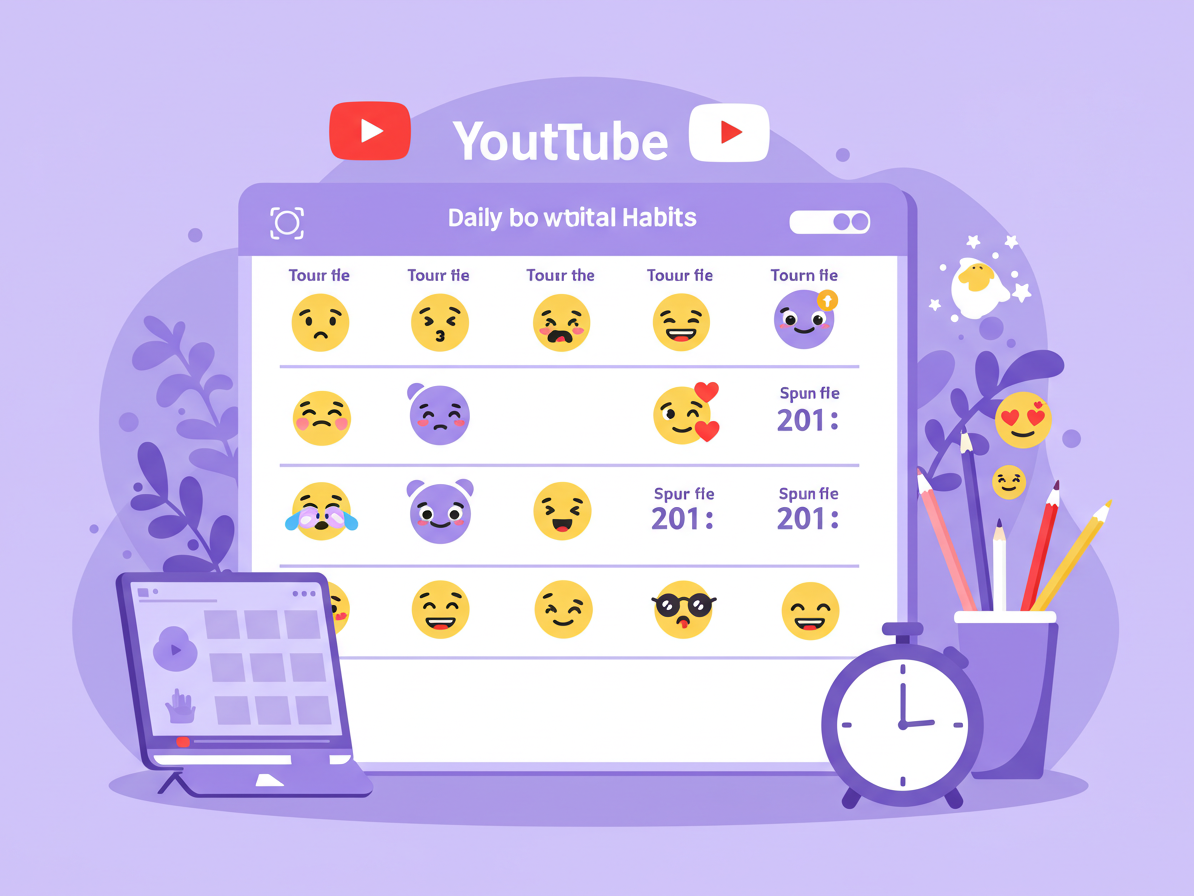 유튜브 건강한 습관을 나타내는 하루 시청 스케즐 도식