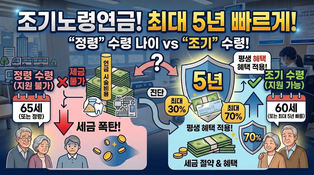 조기노령연금 신청을 고민하는 5060 퇴직자