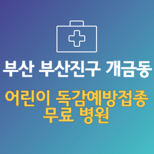 부산 부산진구 개금동 어린이 독감예방접종 무료 병원 (인플루엔자 무료 접종 대상 날짜)