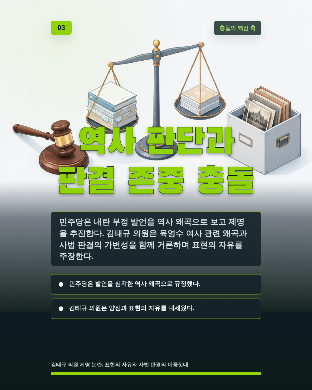 역사 판단과 판결 존중 충돌