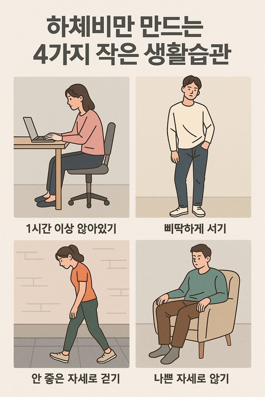 하체비만 만드는 4가지 작은 생활습관