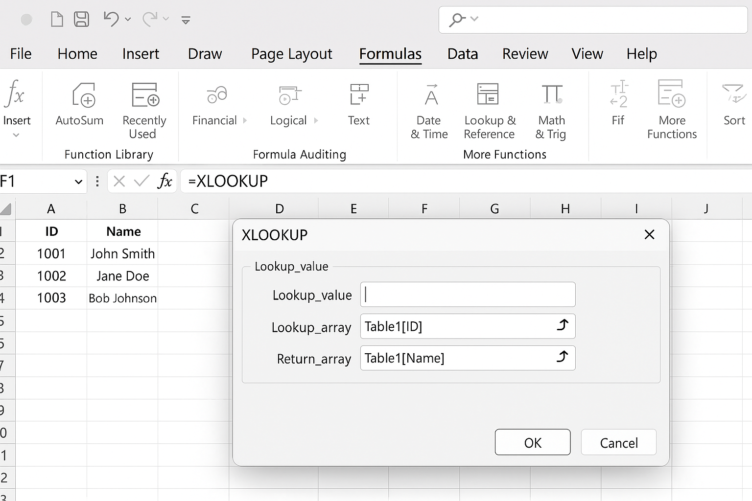 XLOOKUP 함수 단축키 관련 사진