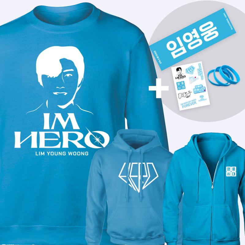 임영웅 굿즈 티셔츠 후드집업 후드티 맨투맨 색상 하늘색제작