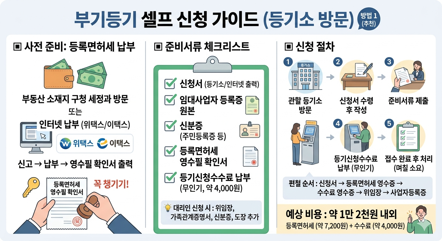 부기등기 셀프 신청(등기소 방문)