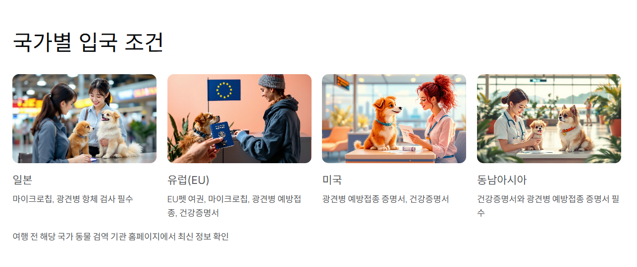 국가별 입국 조건
