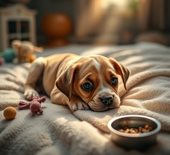 밥을 먹지 않는 강아지 관련 이미지