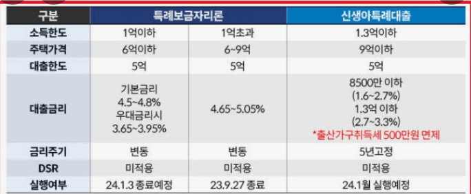 신생아특례대출 조건 및 한도