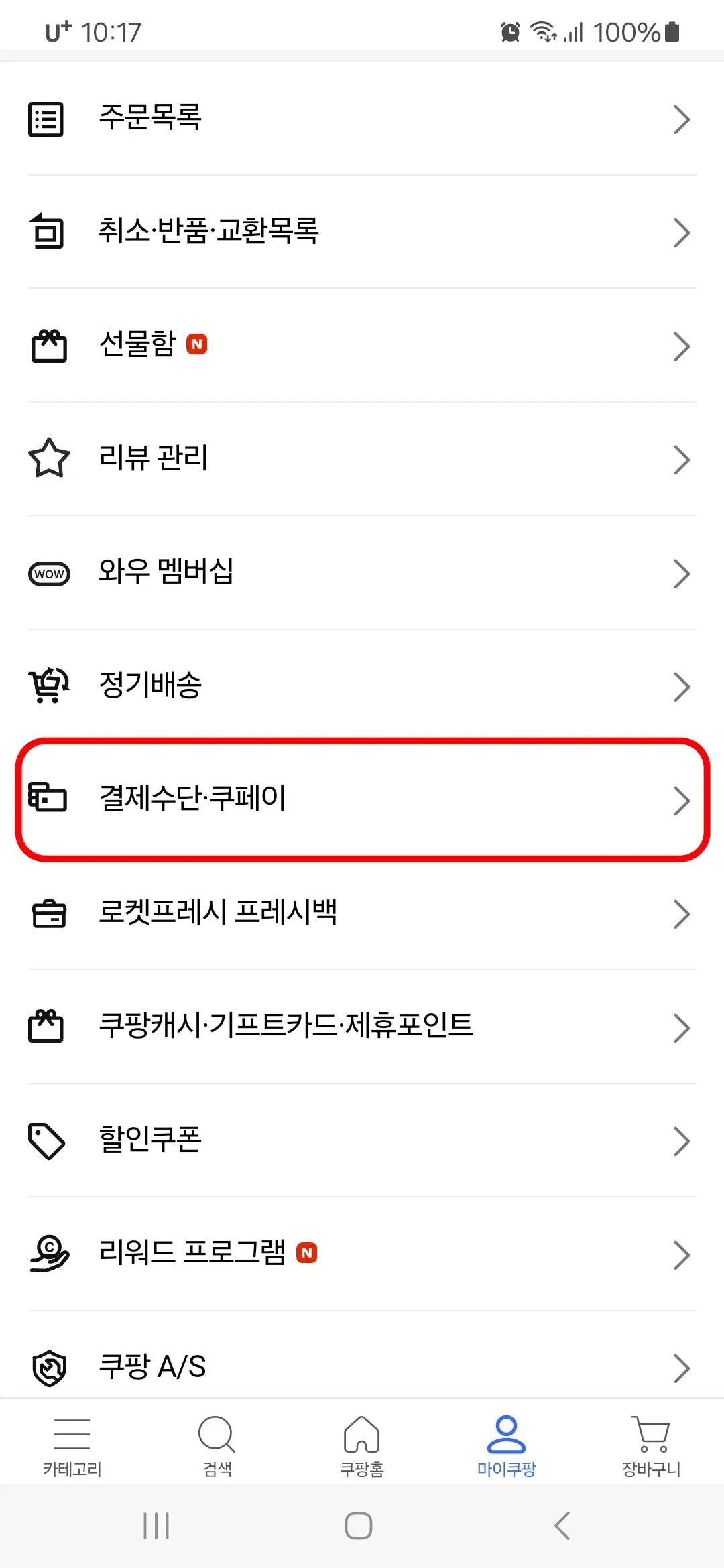 결제수단 쿠페이