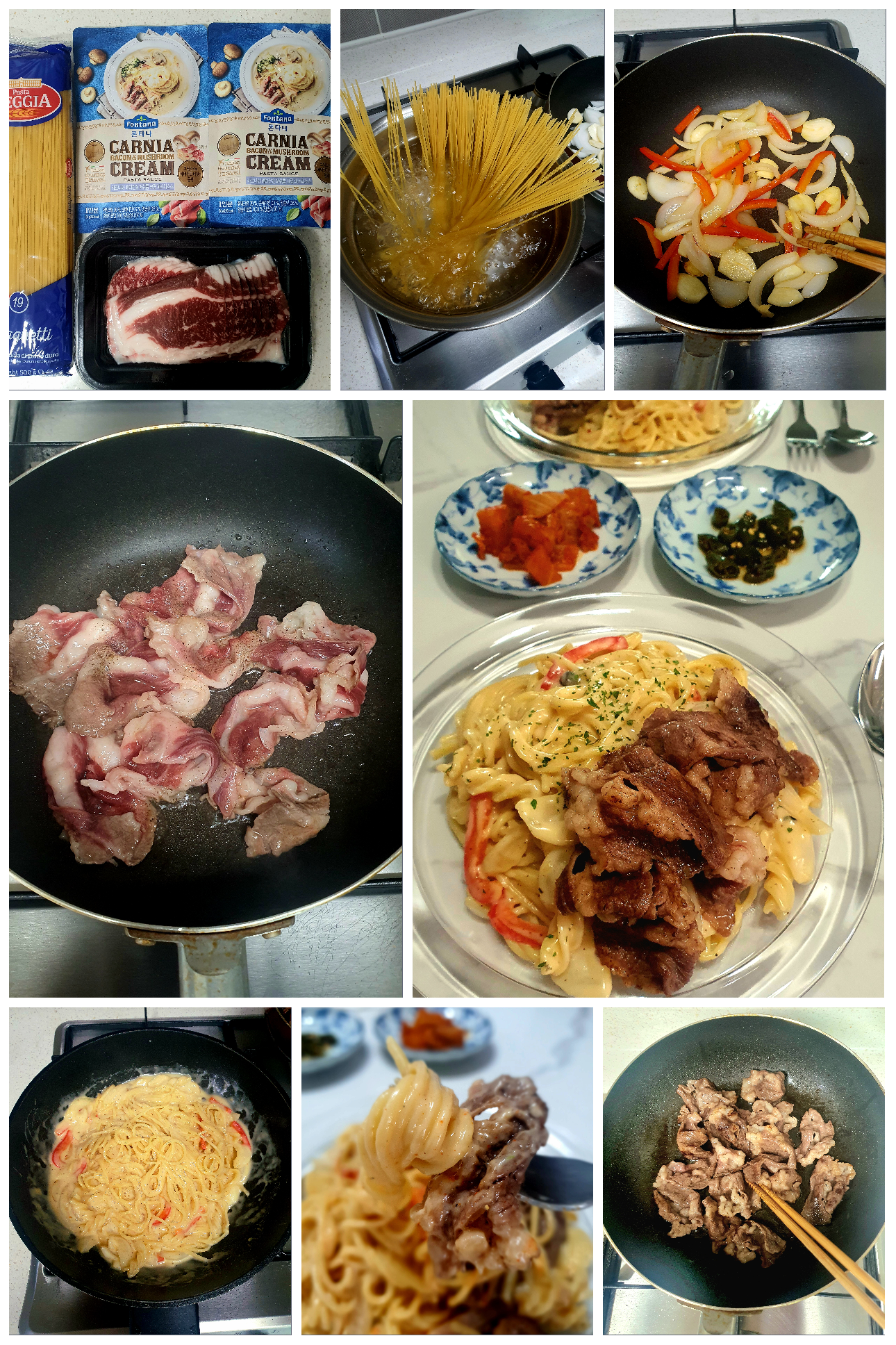 아침부터-만들어-먹은-크림-파스타