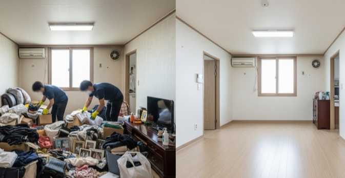 김해 고독사청소 후 모습