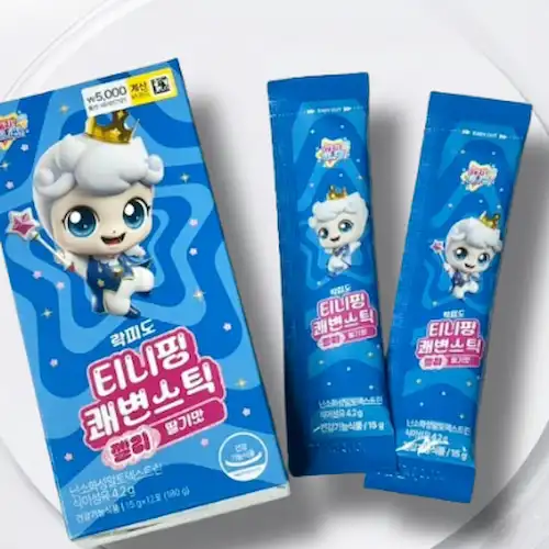 실제 복용한 락피도 티니핑 쾌변스틱 젤리 딸기맛 제품 이미지